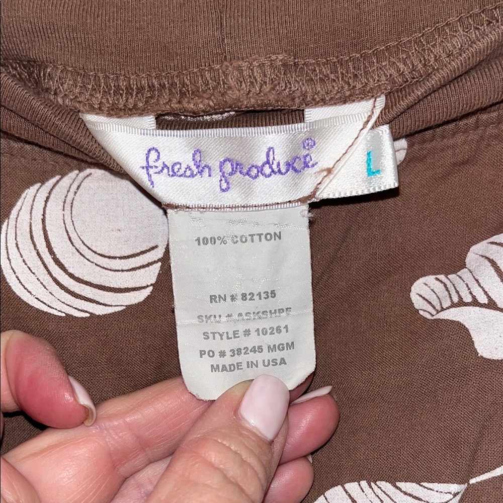 fresh produce Brown Floral A-Line Skirt size large - Picture 3 of 7